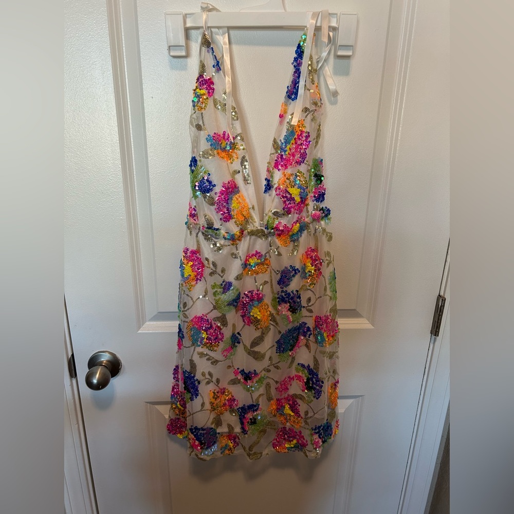 Mini Spaghetti Strap Sequin Dress